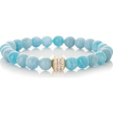 Mk Tasarım Gerçek Mavi Kuvars Taşı Bileklik MKT.1.101.1