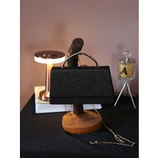 Alvora Işıltılı Dokulu Kapaklı Saplı Kadın Abiye Portföy Çanta