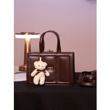 Alvora Pelüş Ayıcık Detaylı Kadın El ve Omuz Çantası