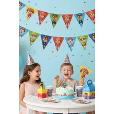 Toyfest Paw Patrol Üçgen Flama Bayrak Seti 11’li | Doğum Günü Parti Süsleme 3,2 M
