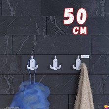 Modilayn ARI Serisi 9 Kancalı Banyo Askısı - 3'lü Set (46,4x9,6cm) | Ekstra Düzen ve Yer Tasarrufu