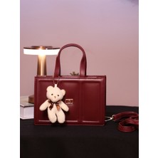 Alvora Pelüş Ayıcık Detaylı Kadın El ve Omuz Çantası