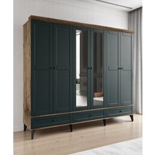 Miracool Silva 6 Kapılı Dolap / %100 Mdf / Haki