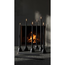 Pars Mum Soya Parafini Si̇yah Şamdan Mum 5 Adet – Dekoratif, Dumansız, Uzun Ömürlü