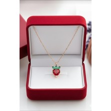 Çekirdek Jewelry 925 Ayar Gümüş Zirkon Taşlı Çilek Kolye