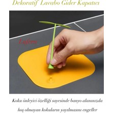 Lufern Dekoratif Lavabo Gider Kapatıcı Küvet Koku Önleyici Banyo Kötü Koku Silikon Ped Kare Esnek Yapılı