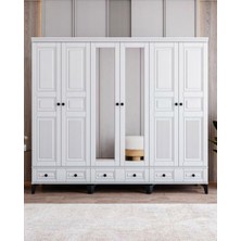 Miracool Terra 6 Kapılı Dolap / %100 Mdf / Beyaz