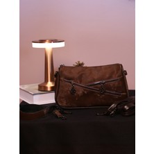 Alvora Süet Yumuşak Dokulu Fermuar Detaylı Çapraz Askılı Omuz ve El Çantası Şık Modern Tasarım