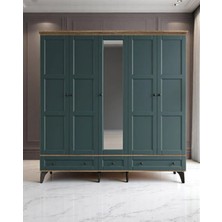 Miracool Karin 5 Kapılı Dolap Çam-Yeşil / %100 Mdf