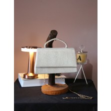 Alvora Işıltılı Dokulu Kapaklı Saplı Kadın Abiye Portföy Çanta