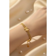 Ares 01 Store Altın Renk Çelik Kelebekli Bileklik