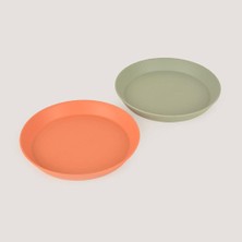 Lc Yuvarlak Tabak 2'li Sage Green - Peach (4 Adet)