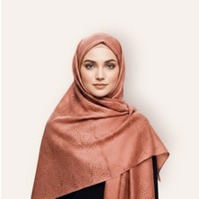 Eloriaa Etnik Desen Jakarlı Şal Açık Kiremit