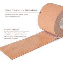 Brentino Göğüs Dikleştirme Bandı S Beden 2.5 cm x 5 Metre Su Geçirmez Esnek Destekleyici Ten Rengi Bant
