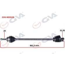 Gva 4424120 - Komple Aks Sağ Uno 70 1.4i 94-00 861.5MM