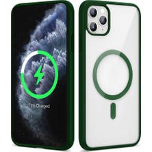 Egstech Apple iPhone 11 Pro Max Kılıf Magsafe Wireless Şarj Özellikli Tpu+Pc Kılıf Ultra Dayanıklı Lens Bölümü Açık Silikon