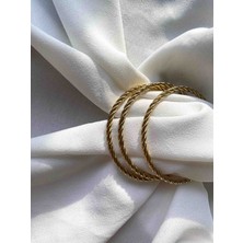 Alp Jewel 3lü Burgu Bilezik 316 L Çelik Kararmaz Xupıng