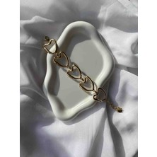 Alp Jewel Gold Renk Kalp Figürlü Paslanmaz Çelik Bileklik – Kararma Yapmaz