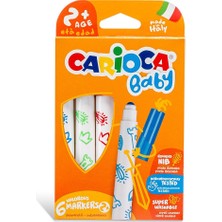 Carioca Jumbo Bebek 6'lı Süper Yıkanabilir Keçeli Boya Kalemi +2 Yaş Eğlenceli Tasarım