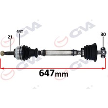 Gva 4411003 - Komple Aks Sol Megane I 1.4/1.6 96-03 Abs Li 44DİŞ 647MM