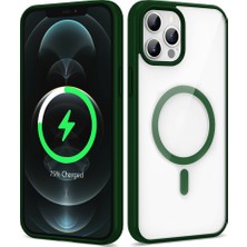 Egstech Apple iPhone 12 Pro Max Kılıf Magsafe Wireless Şarj Özellikli Tpu+Pc Kılıf Ultra Dayanıklı Lens Bölümü Açık Silikon