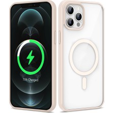 Egstech Apple iPhone 12 Pro Max Kılıf Magsafe Wireless Şarj Özellikli Tpu+Pc Kılıf Ultra Dayanıklı Lens Bölümü Açık Silikon