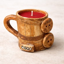 El Yapımı Seramik Kupa Mum -Lavantalı Balmumu, Dekoratif Mumluk COGO Seramik