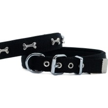 Savex Pet Doggie Konfor Dokuma Kemikli Boyun Tasması Siyah 2.0*35-40 cm (DSBT-2062 M)