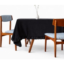 fersuay Buldan Pamuklu Keten Dikdörtgen Fırfırlı Masa Örtüsü