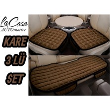 Ergonomik,ortopedik,soft Kare Desen Kapitoneli Lüks Lacasa Oto Koltuk Kılıfı-Minderi (3lü Set)