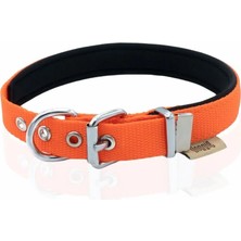 Savex Pet Doggie Konfor Dokuma Boyun Tasması Turuncu 2.0*30-35 cm (DSBT-2010 S)