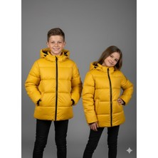 Chordi Unisex Kız/erkek Bebek Çocuk Su Geçirmez Kapüşonlu Fermuarlı Cepli Şişme Dolgulu Mont (2-15 Yaş)