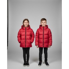 Chordi Unisex Kız/erkek Bebek Çocuk Su Geçirmez Kapüşonlu Fermuarlı Cepli Şişme Dolgu Mont (2-15 Yaş)