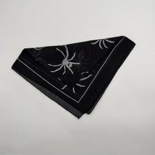 Mare Accessories %100 Pamuk Siyah Örümcek Desenli Bandana – 52X52 cm