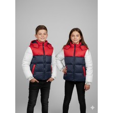 Chordi Unisex Kız/erkek Çocuk Su ve Rüzgar Geçirmez Kapüşonlu Fermuarlı Cepli Şişme Dolgulu Mont (3-15 Yaş)