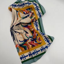 Mare Accessories Renkli Desenli Ipek Saten Fular (50X50)