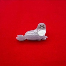 Mare Accessories Gri Parıltılı Fok Balığı Figürlü Saç Tokası