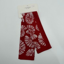 Mare Accessories Bordo Beyaz Deniz Kabuğu Desenli Ipek Etkili Fular (50X50 Cm)