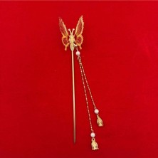Mare Accessories Kelebek Figürlü Sallantılı Inci Detaylı Saç Iğnesi
