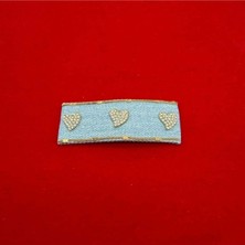 Mare Accessories Denim (Kot) Üç Kalpli Taş Detaylı Saç Tokası