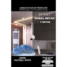 24 Volt Tavan Profesyonel Kayar LED Sistemi/ Metrede 120 Led/ Iz Gölge Yapmaz/ Yüksek Lümen Akışkan Kayar