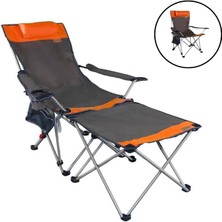 Katlanır Kamp Sandalyesi - Şezlong - Madfox Prowler - 3 Kademeli - Kahve/turuncu - Taşıma Çantalı