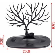 Brentino Geyik Tasarımlı Dekoratif Takı Standı Siyah Kolye Küpe Yüzük Bileklik Masaüstü Düzenleyici