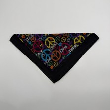 Mare Accessories Renkli Peace Desenli %100 Pamuk Bandana – 52X52 cm