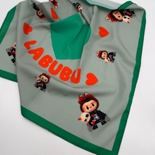 Mare Accessories Labubu Desenli Ipek Saten Fular (50X50)