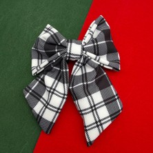 Mare Accessories Kadın Siyah Beyaz Pötikare Fiyonk Toka