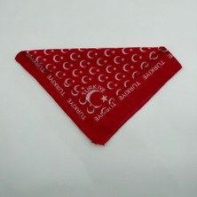 Mare Accessories Ay Yıldız Desenli Kırmızı Bandana – %100 Pamuk 52X52 cm