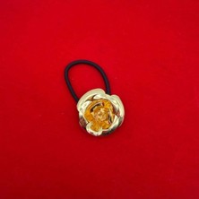 Mare Accessories Gold Çiçek Detaylı Şık Saç Lastiği