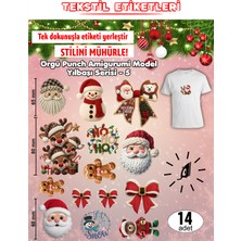 Agg Reklam Ütü ile Yapışan Kıyafet Etiketi Örgü Punch Amigurumi Model Yılbaşı Serisi - 5