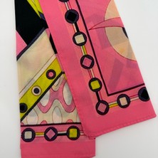 Mare Accessories Pembe Geometrik Desenli 50X50 Fular